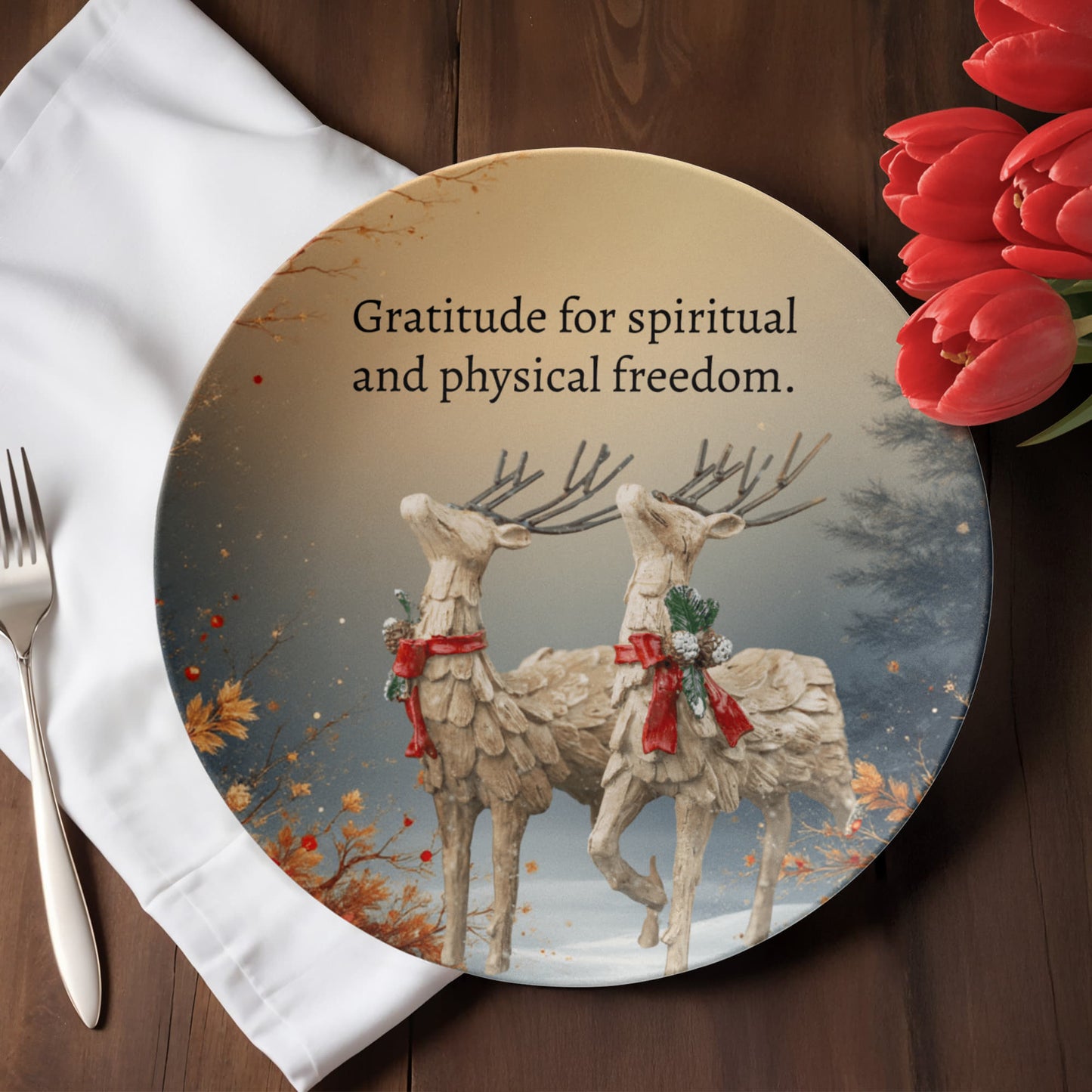 Gratitude for spiritual and physical freedom Plate