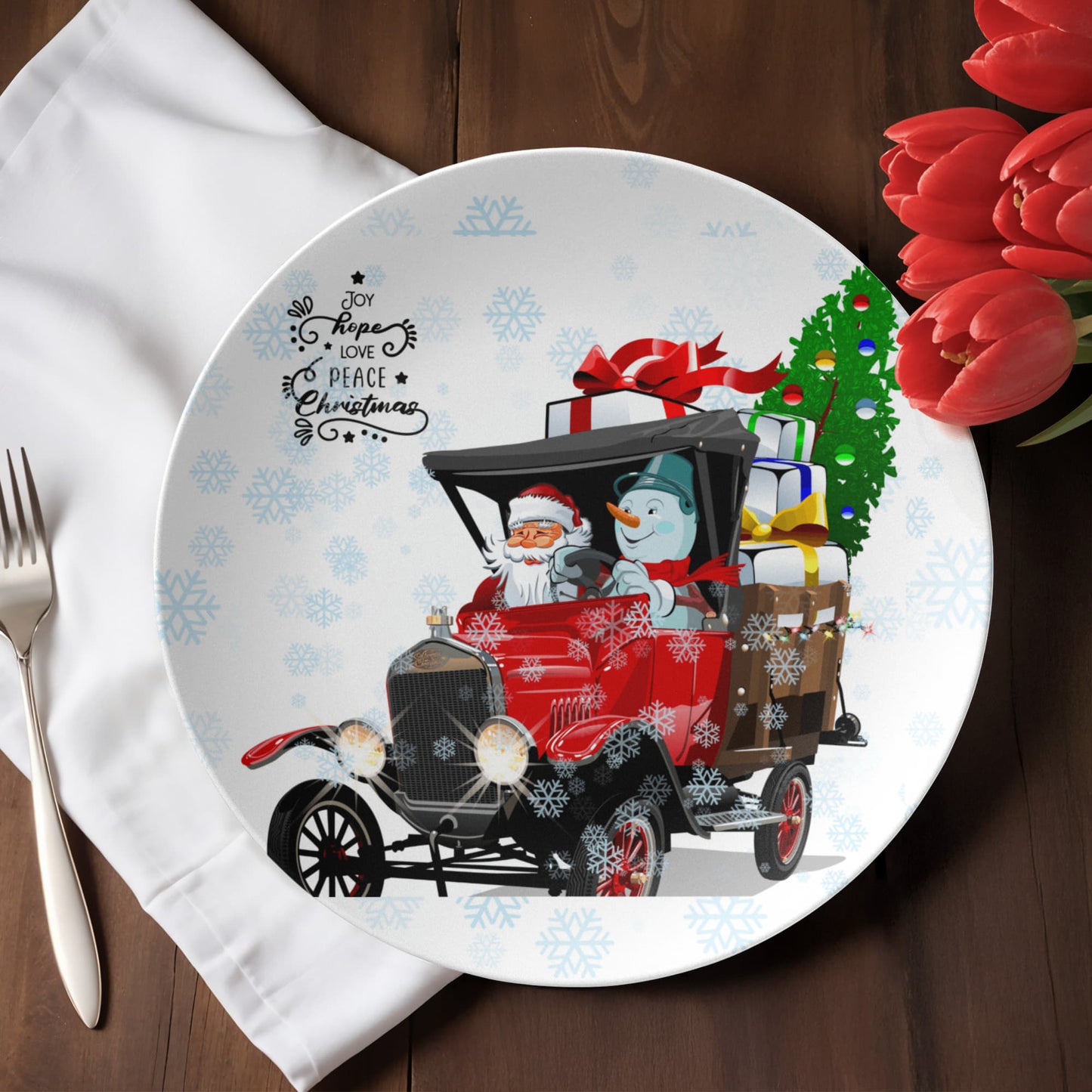 Santa & Snowman Plate