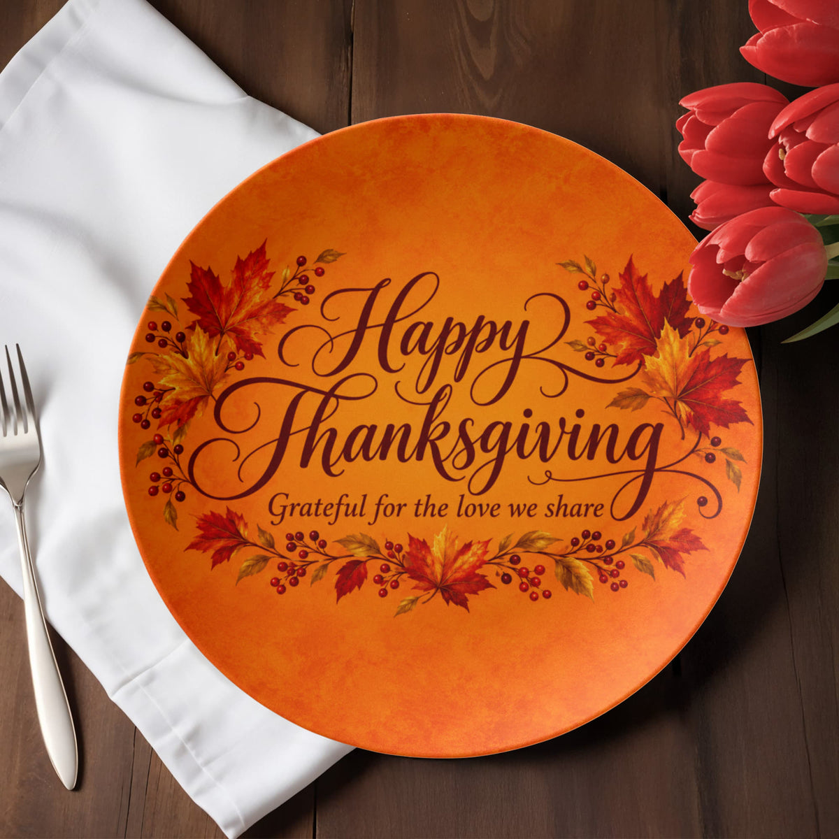 Grateful Hearts - Thanksgiving Plate