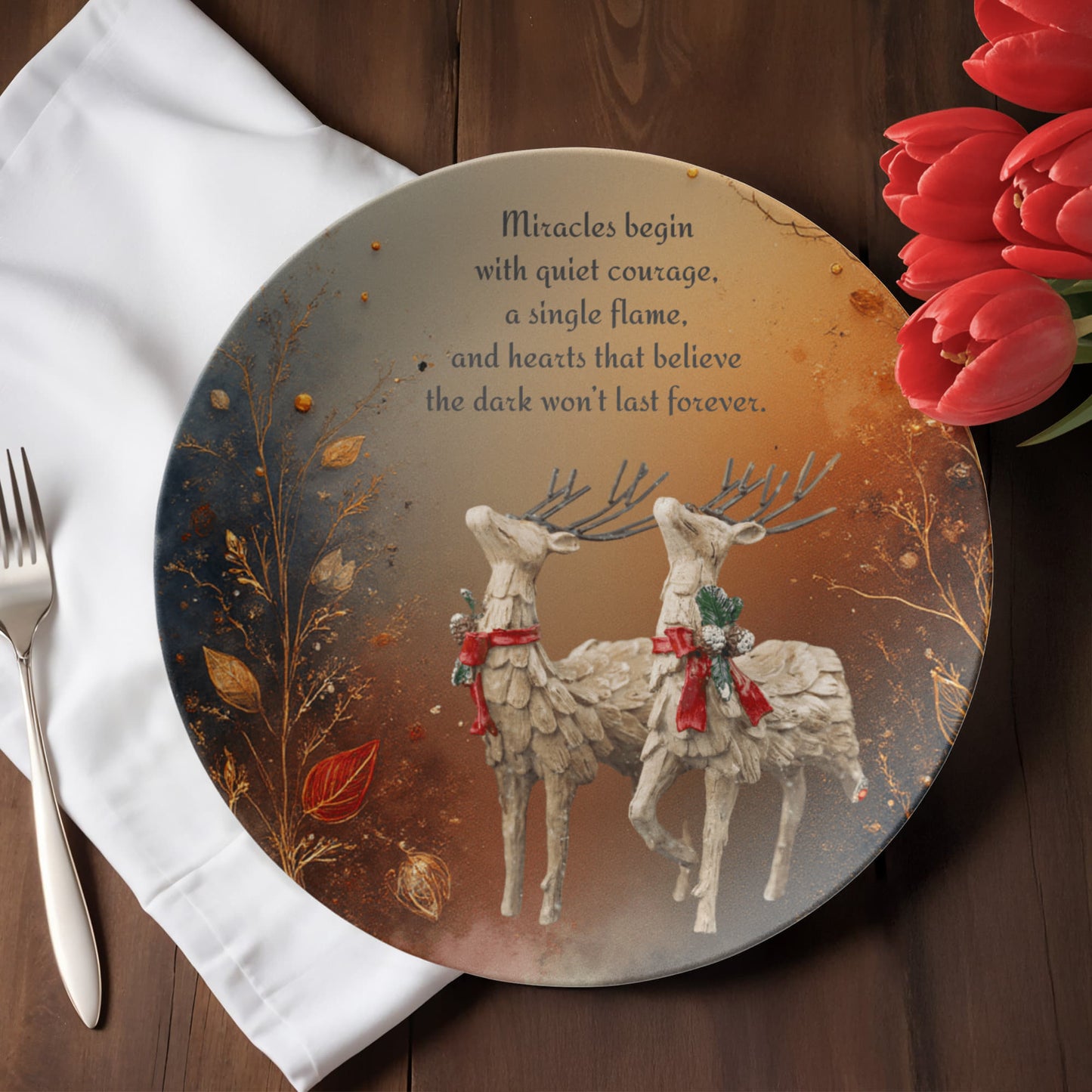 Miracles begin with quiet courage Plate