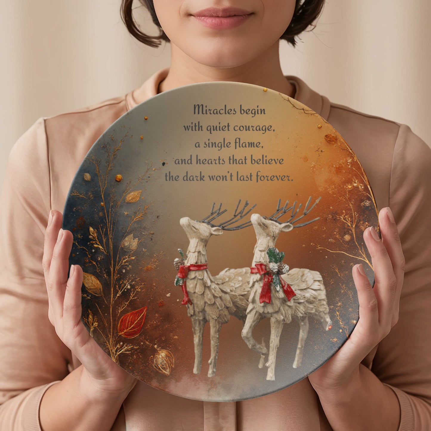 Miracles begin with quiet courage Plate