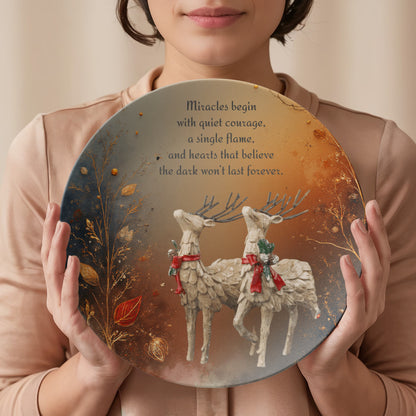 Miracles begin with quiet courage Plate