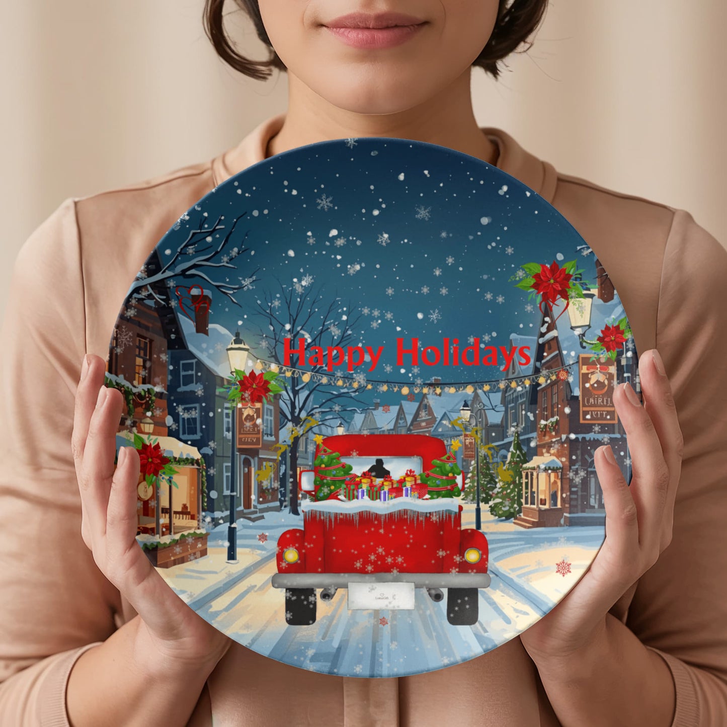 Happy Holidays Plate