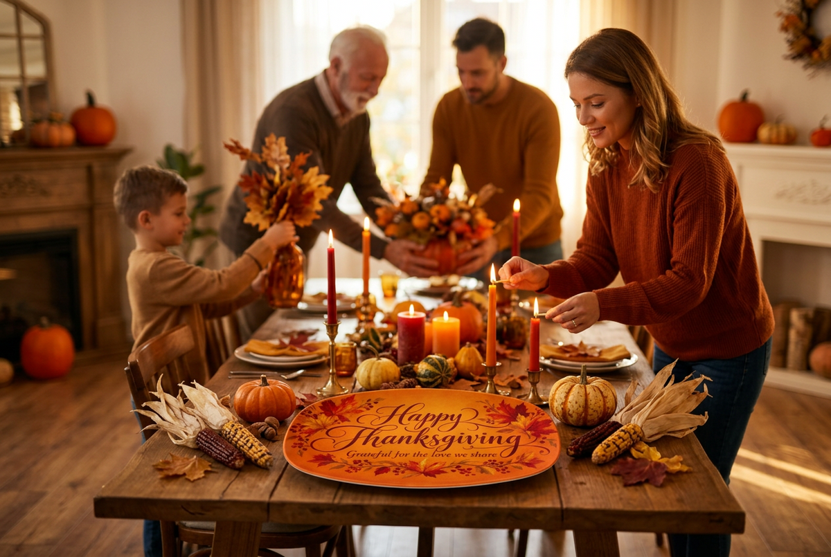 Grateful Hearts - Thanksgiving Serving Platter
