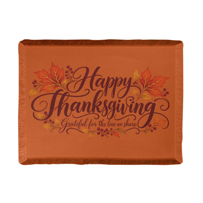 Grateful for the Love We Share — Thanksgiving Throw Blanket