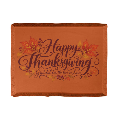 Grateful for the Love We Share — Thanksgiving Throw Blanket