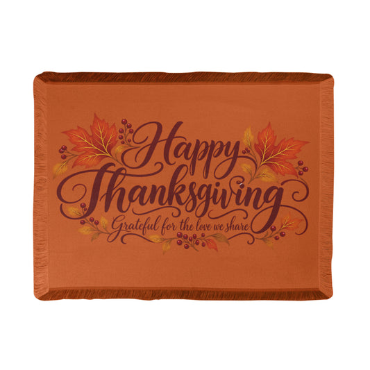 Grateful for the Love We Share — Thanksgiving Throw Blanket