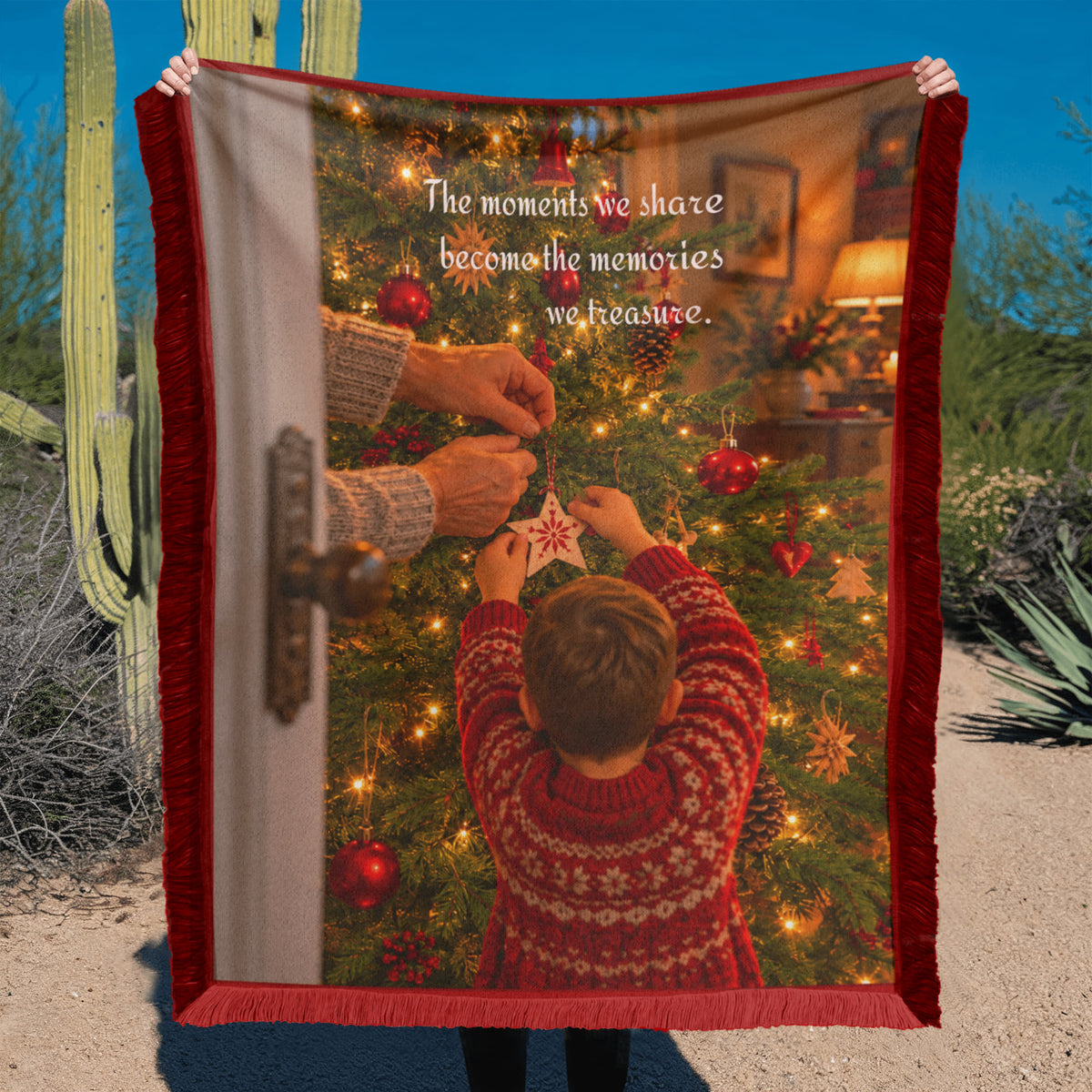Treasured Moments - Christmas Woven Blanket