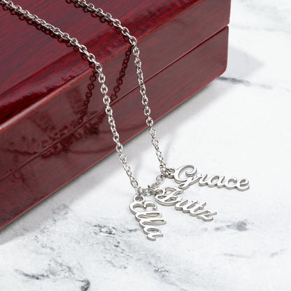 Vertical Name Necklace for females