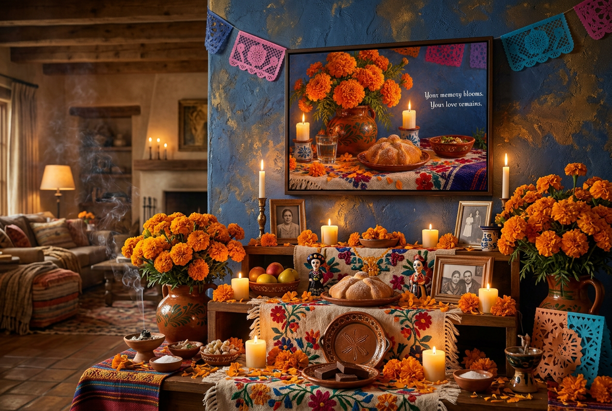 Your Memory Blooms — Día de los Muertos Canvas