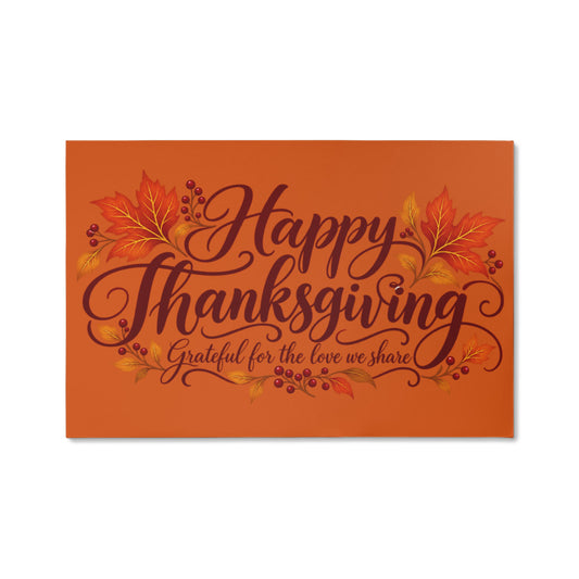 Grateful for the Love We Share — Thanksgiving Canvas Wall Art