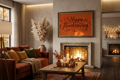 Grateful for the Love We Share — Thanksgiving Canvas Wall Art