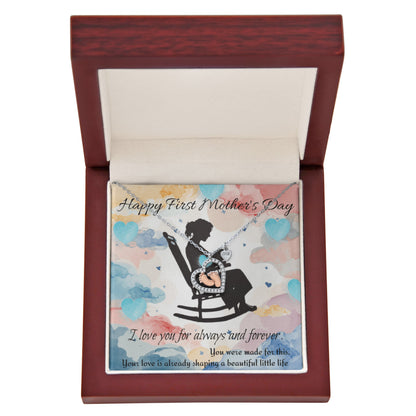 💖 First Mother's Day - Baby Feet Heart Necklace