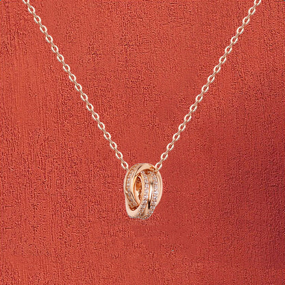 Chomel S925 Dual Ring Silver Necklace