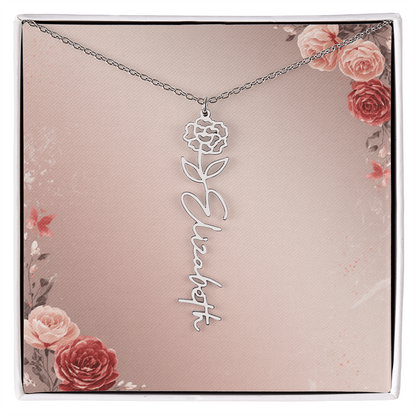 Blooming Love – Custom Name Necklace